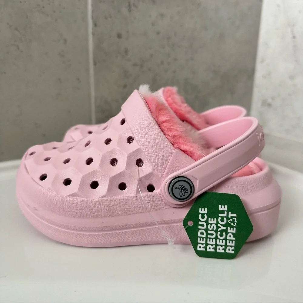 Joybees Varsity Lined Pink Clogs Size 8